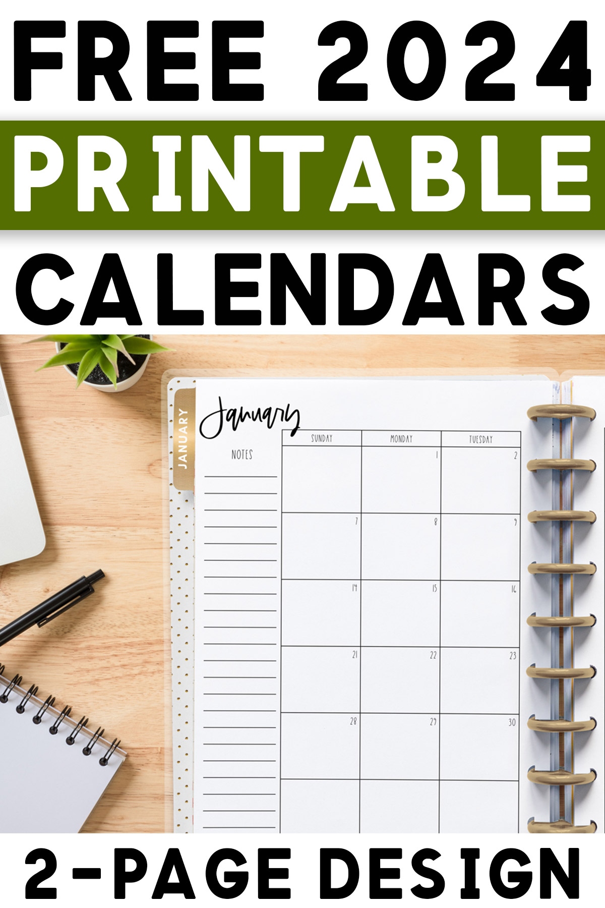 Free 2-Page Calendar Template: 2024 &amp;amp; Undated Monthly Pages regarding Free Printable Calendar 2024 2 Page