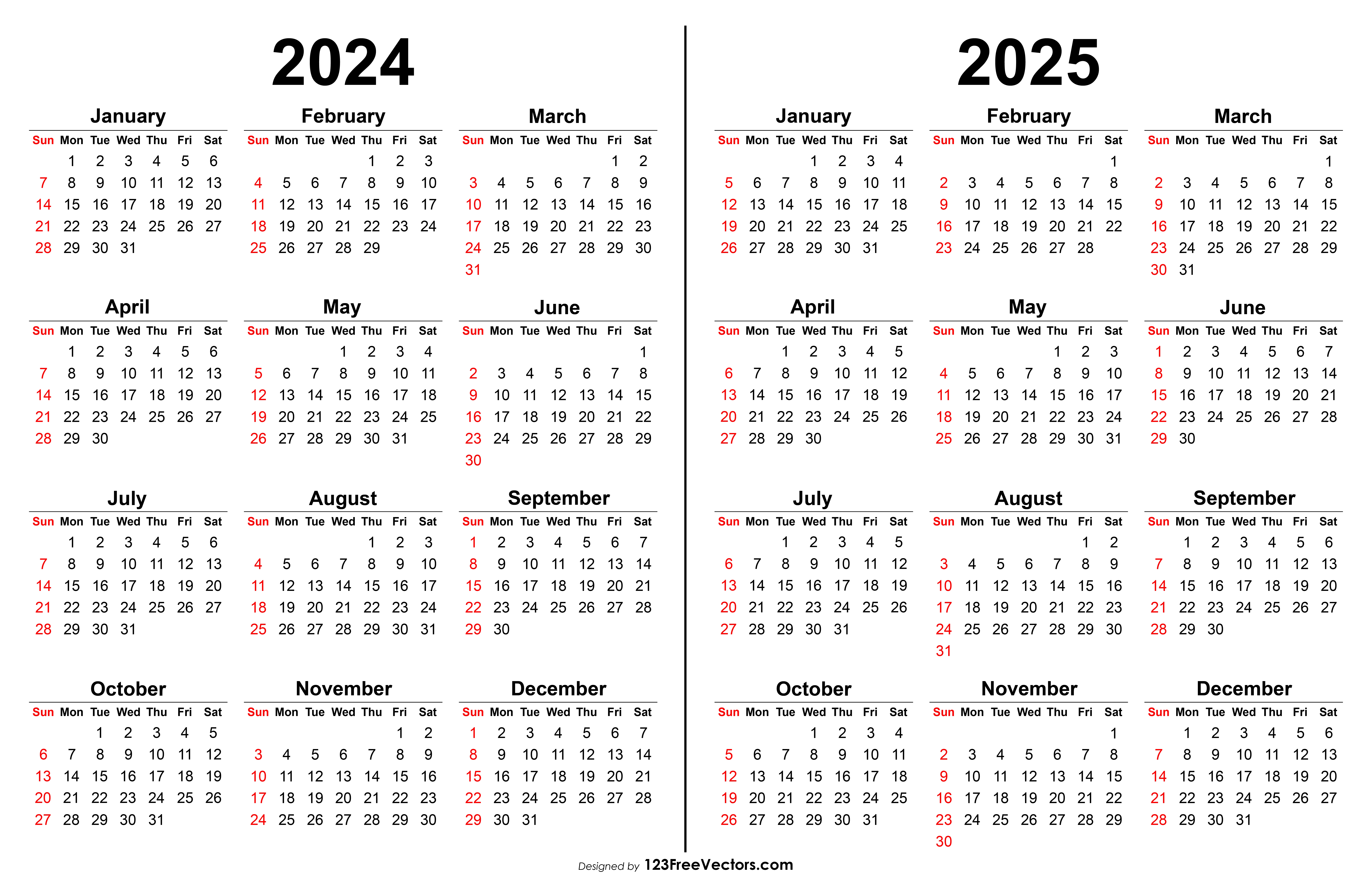 Free 2024 2025 Calendar within Free Printable Calendar 2024 And 2025 Pdf Download