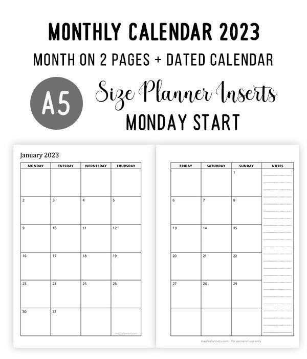 Free A5 Monthly Calendar 2024 Printable 2024 CALENDAR PRINTABLE - Free Printable A5 2024 Calendar
