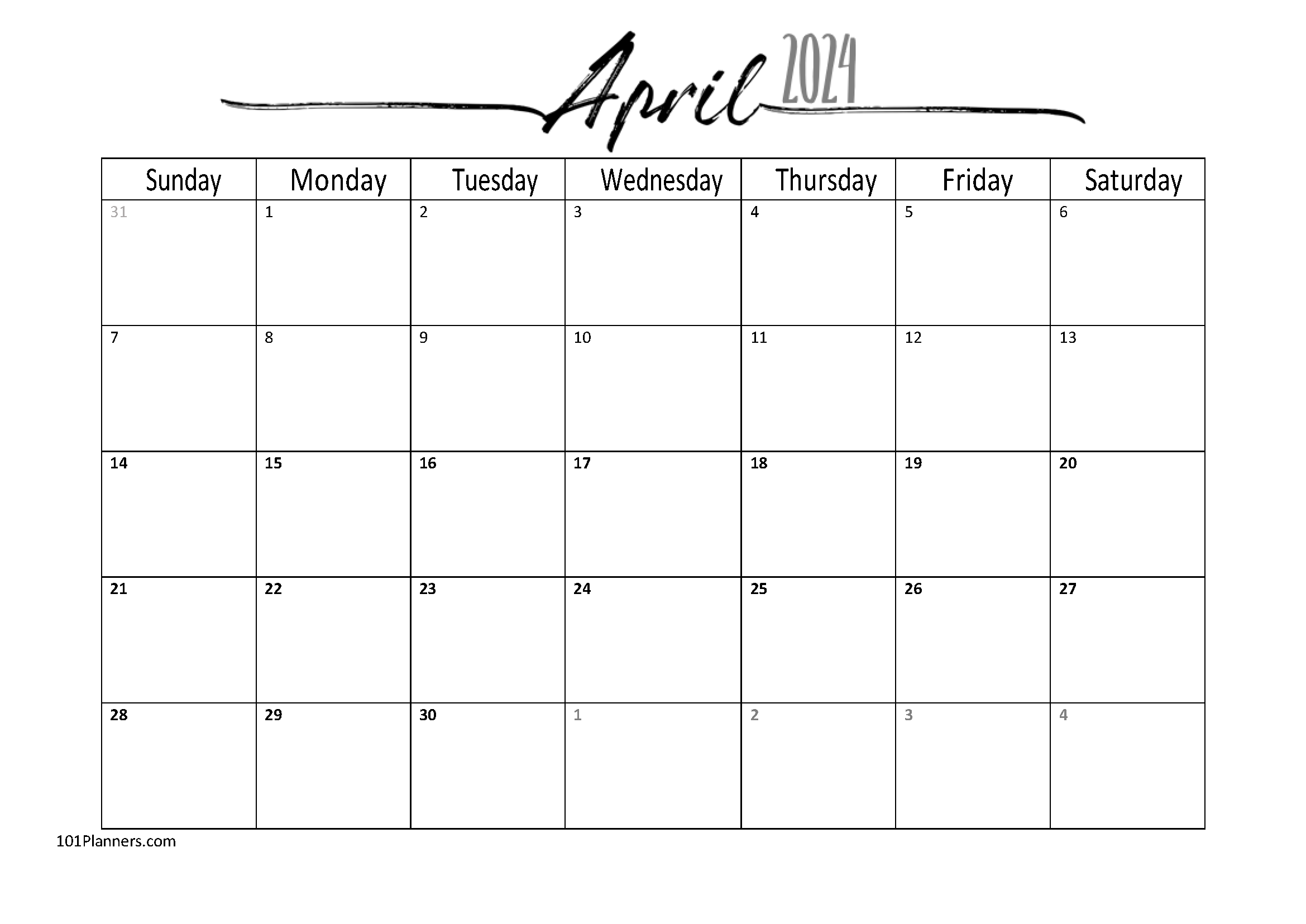 Free April 2024 Calendars | 101 Different Designs And Borders in Free Printable April 2024 Calendar With Clip Art