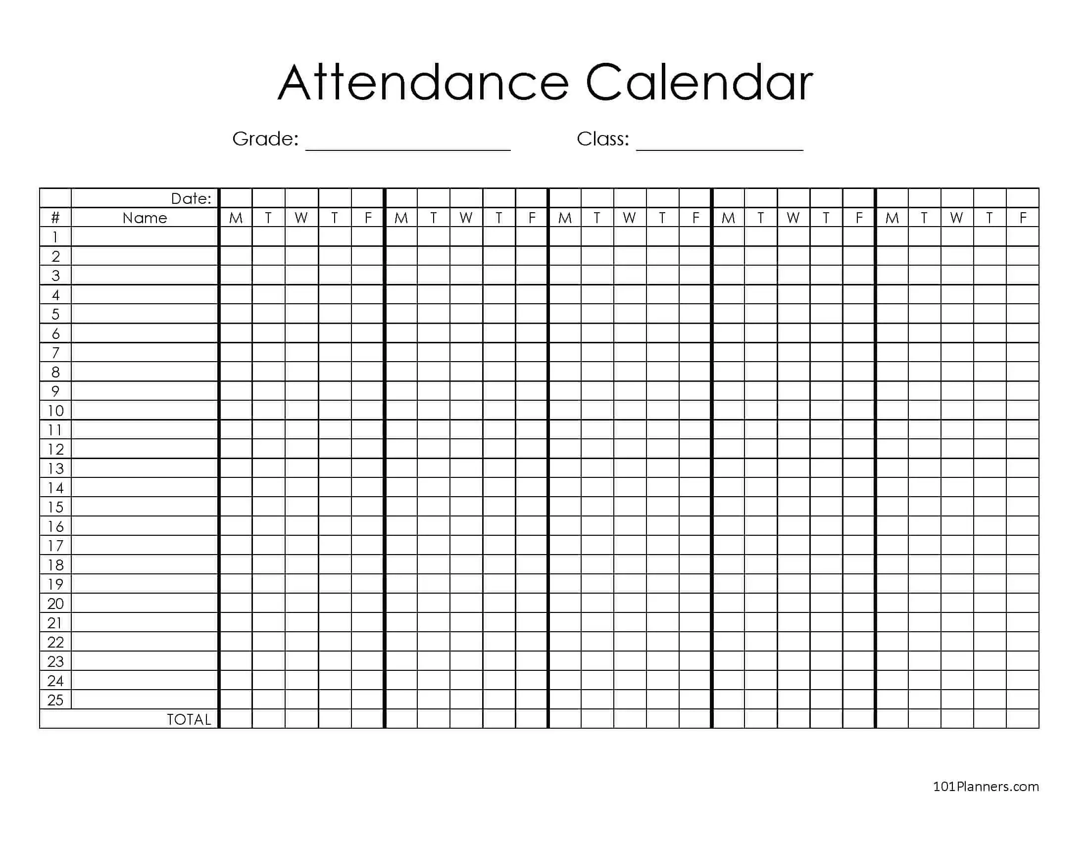 Free Attendance Sheet Template | Word, Pdf, Excel &amp;amp; Image regarding Free Printable Attendance Calendar 2024 Homeschool