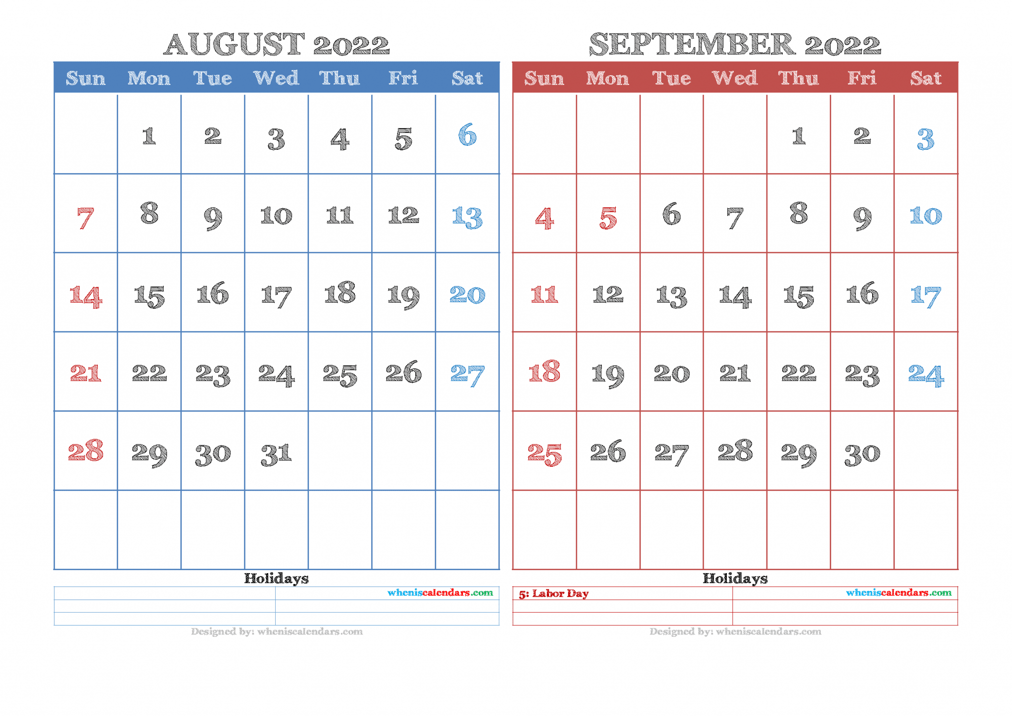 Free August September 2022 Calendar Printable PDF - Free Printable 20241 Calendar