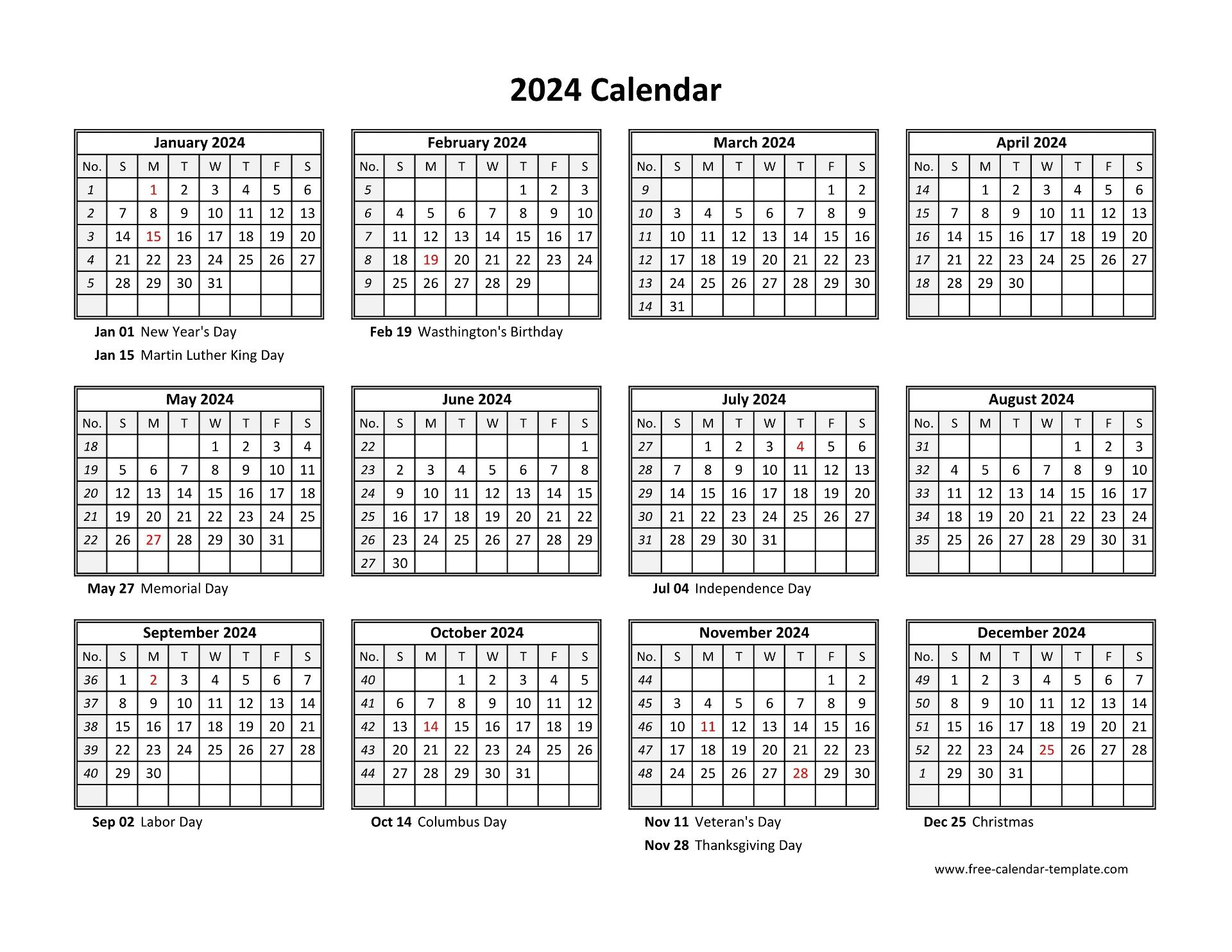 Free Calendar Template 2024 And 2025 for Free Printable Calendar 2024 Word