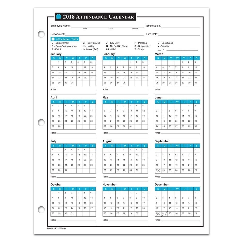 Free Employee Attendance Template Calendar Template Printable - Free Printable Attendance Calendar 2024