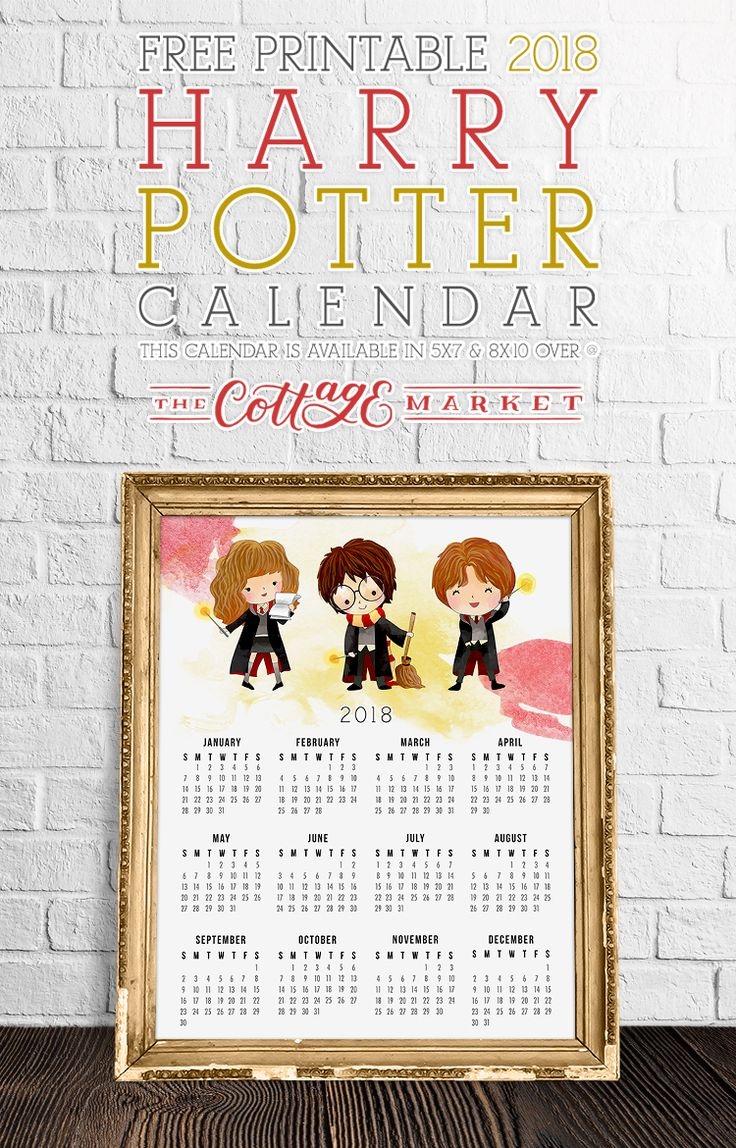 Free Harry Potter Printable Calendar The Cottage Market Harry - Free Printable 2024 Calendar Harry Potter