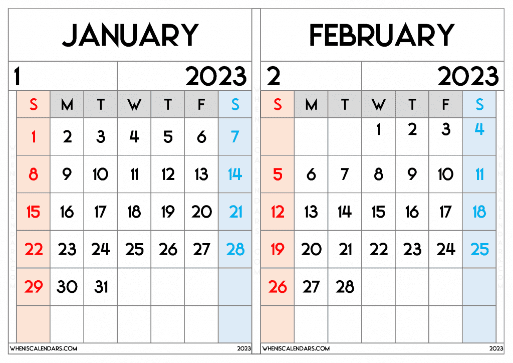 Free January And February 2024 Calendar - Free Printable 2024 January February Calendar