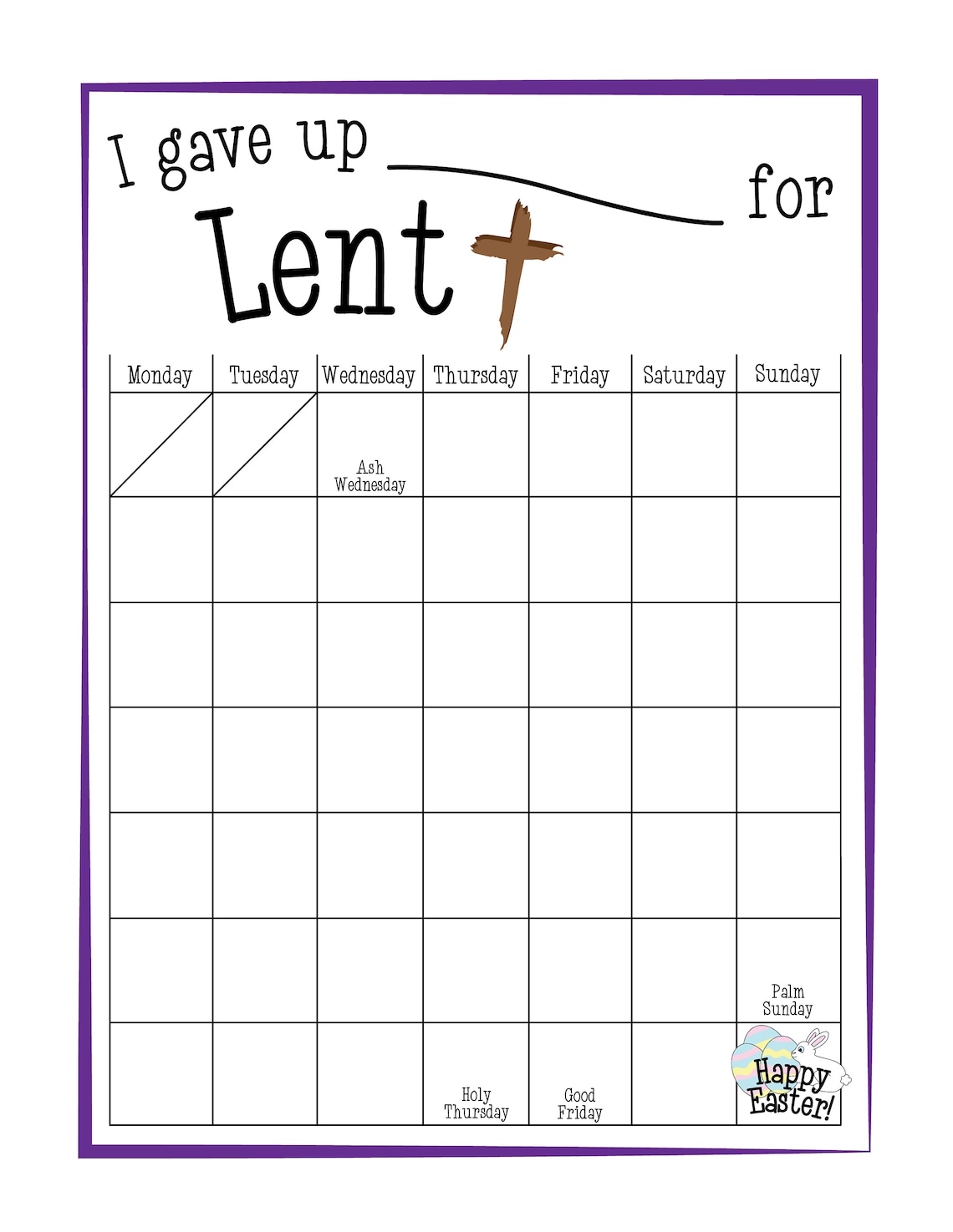 Free Lent Printables | Free Printable 2024 Lenten Calendar