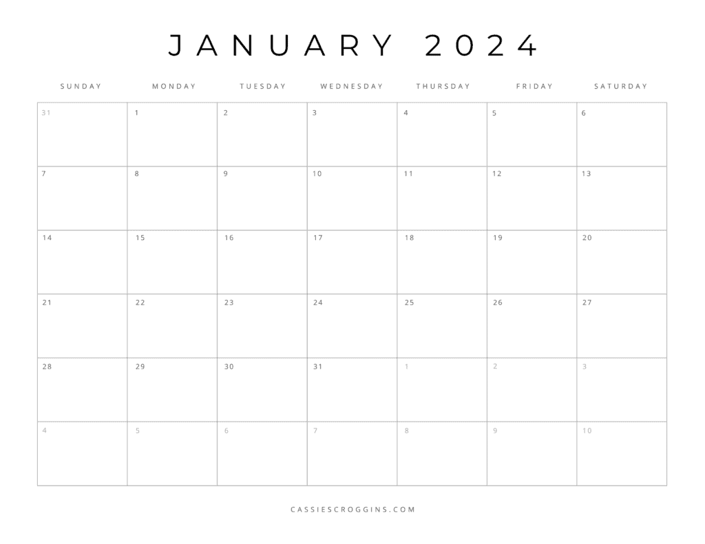 Free Printable 2024 Blank Calendar Templates (All 12 Months) intended for Free Printable Blank 2024 Monthly Calendar