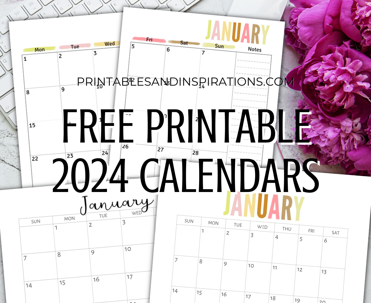 Free Printable 2024 Calendar Printable Pdf - Printables And with regard to Free Printable Calendar 2024 With Verses