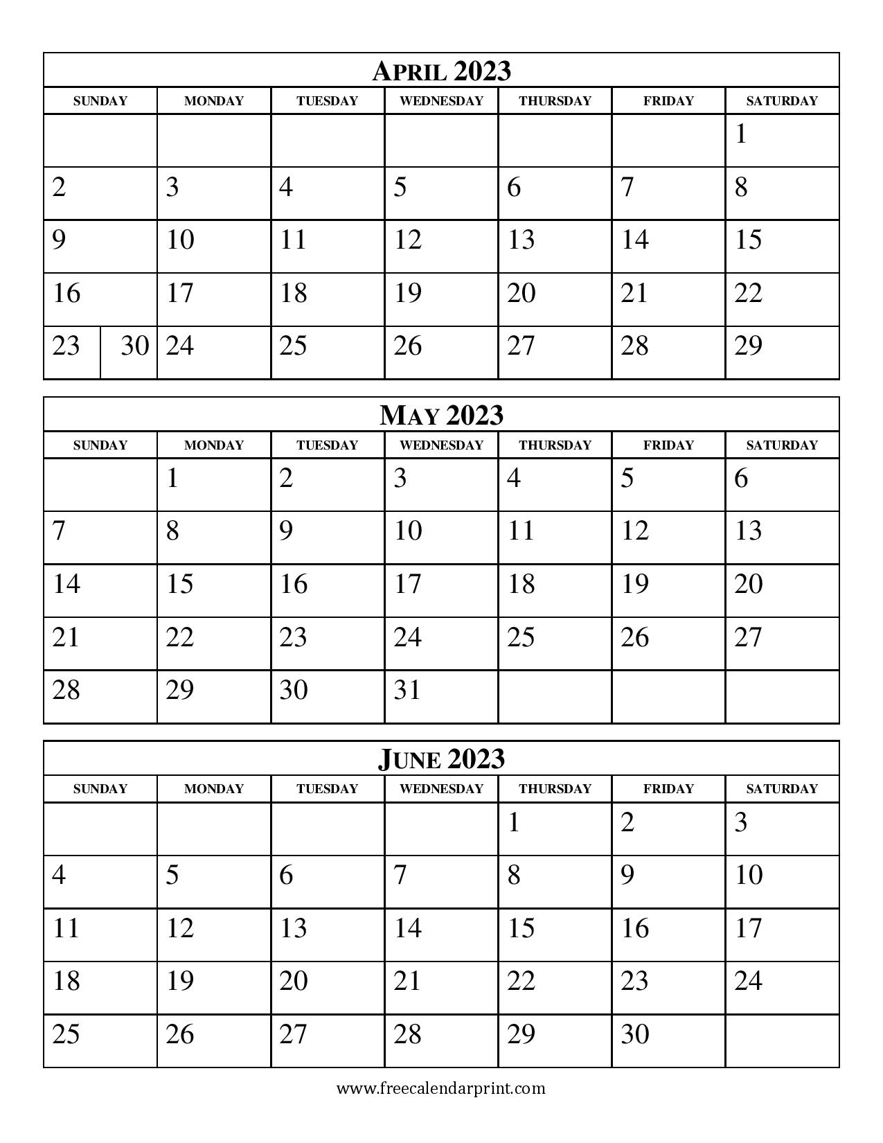 Free Printable 2024 Calendar Three Months Per Page Templates - Free Printable 3 Month Calendar June July August 2024