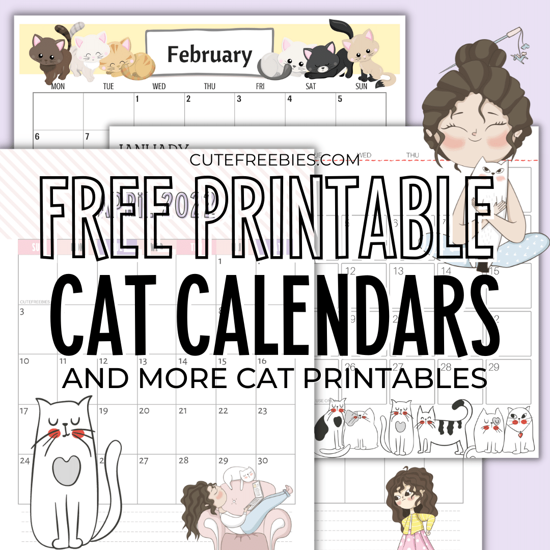 Free Printable 2024 Cat Calendar – Super Cute - Cute Freebies For You throughout Free Printable Calendar 2024 Cute Pdf