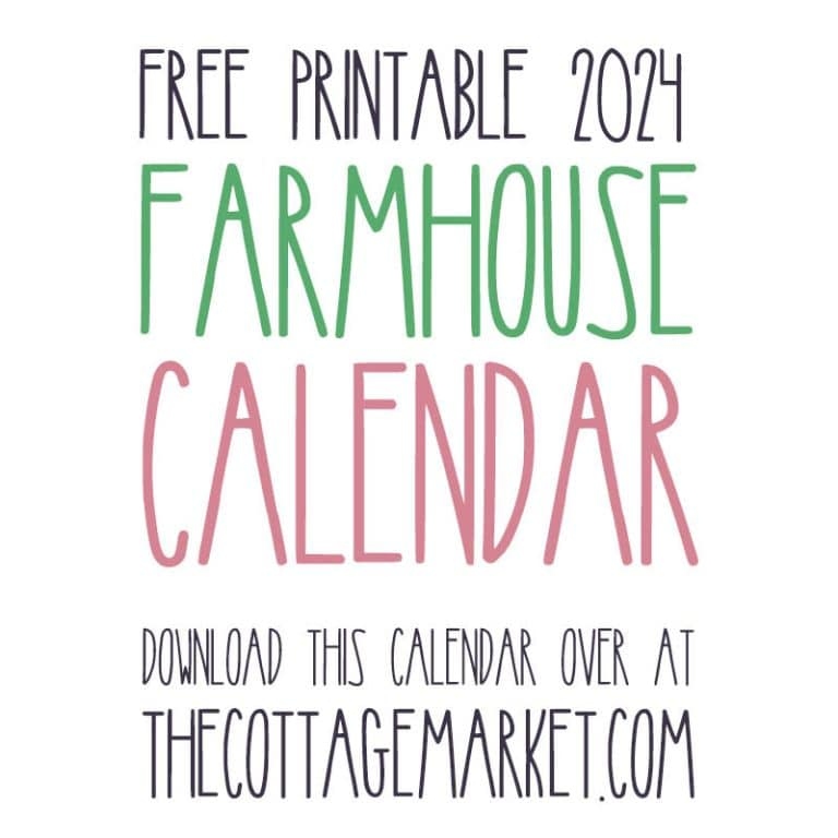 Free Printable 2024 Farmhouse Calendar The Cottage Market - Free Printable 2024 Farmhouse Calendar