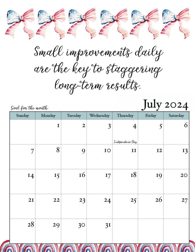 Free Printable 2024 Monthly Motivational Calendars - Free Printable 2024 Motivational Calendar