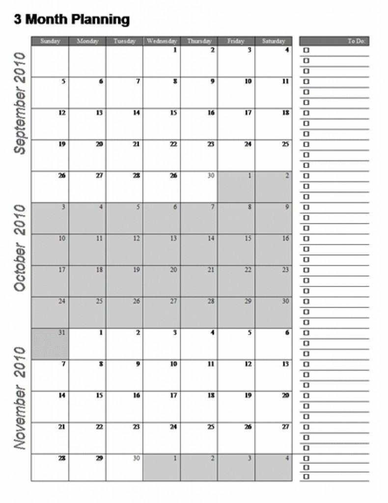 Free Printable 3 Month Calendar - Free Printable 3 Month Calendar October December 2024