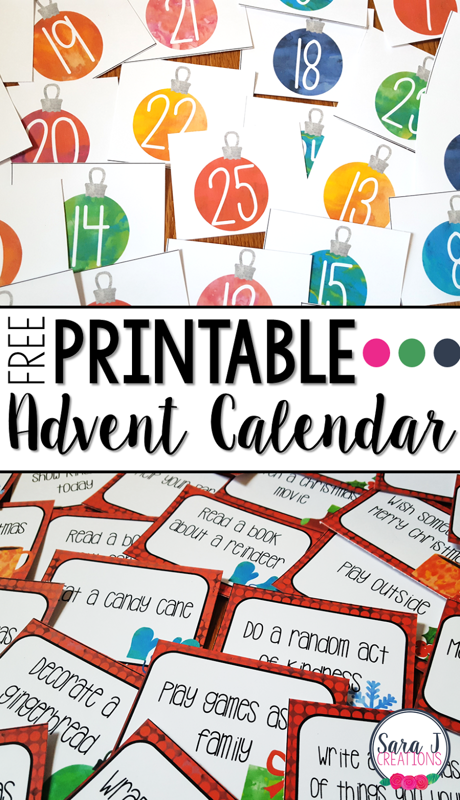Free Printable Advent Calendar Sara J Creations - Free Printable Advent Calendar 2024