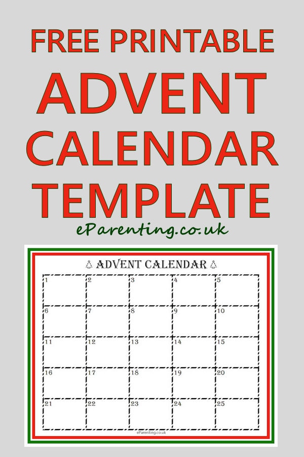 Free Printable Advent Calendar Template 2024 - Free Printable Advent Calendar Template 2024