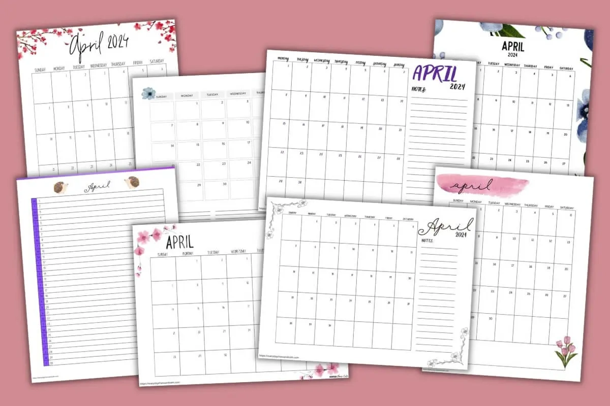 Free Printable April 2024 Calendars throughout Free Printable April 2024 Calendar Amazing Designs
