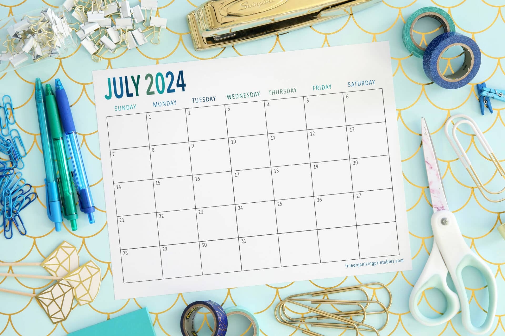 Free Printable Calendar 2024 | Free Organizing Printables in Free Printable Calendar 2024 Girly
