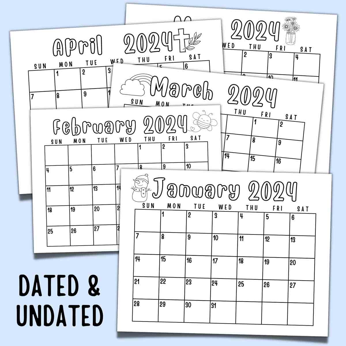 Free Printable Calendar For Kids - Dated And Undated (2024-2025 inside Free Printable Calendar 2024 Calendar For Kids