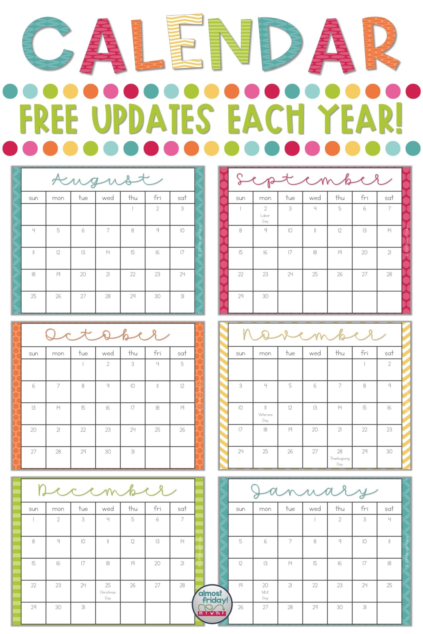 Free Printable Calendar Templates For Teachers Sample Templates - Free Printable 2024 Calendar Teachers Pay Teachers