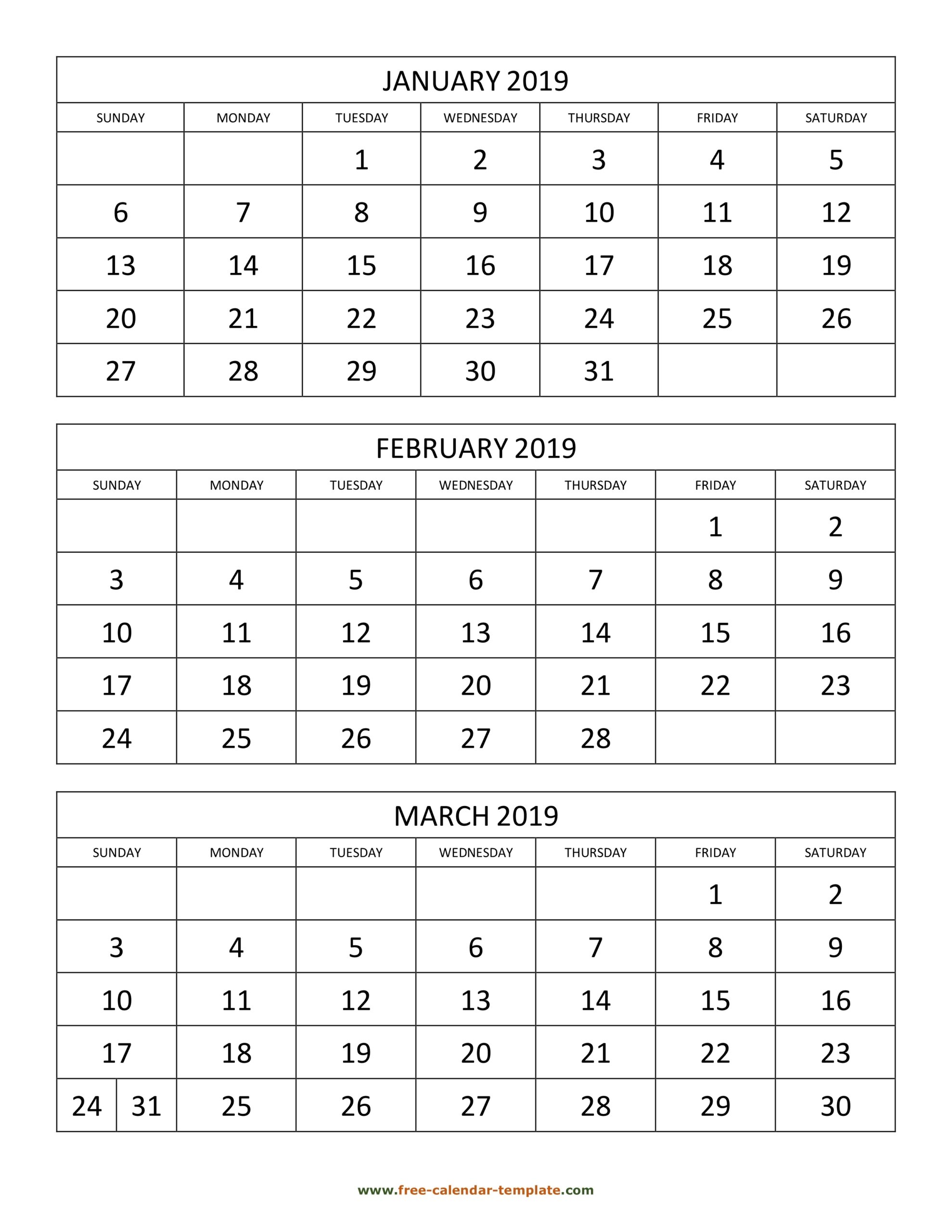 Free Printable Calendars 3 Months Per Page - Free Printable 2024 Calendar Three Months Per Page