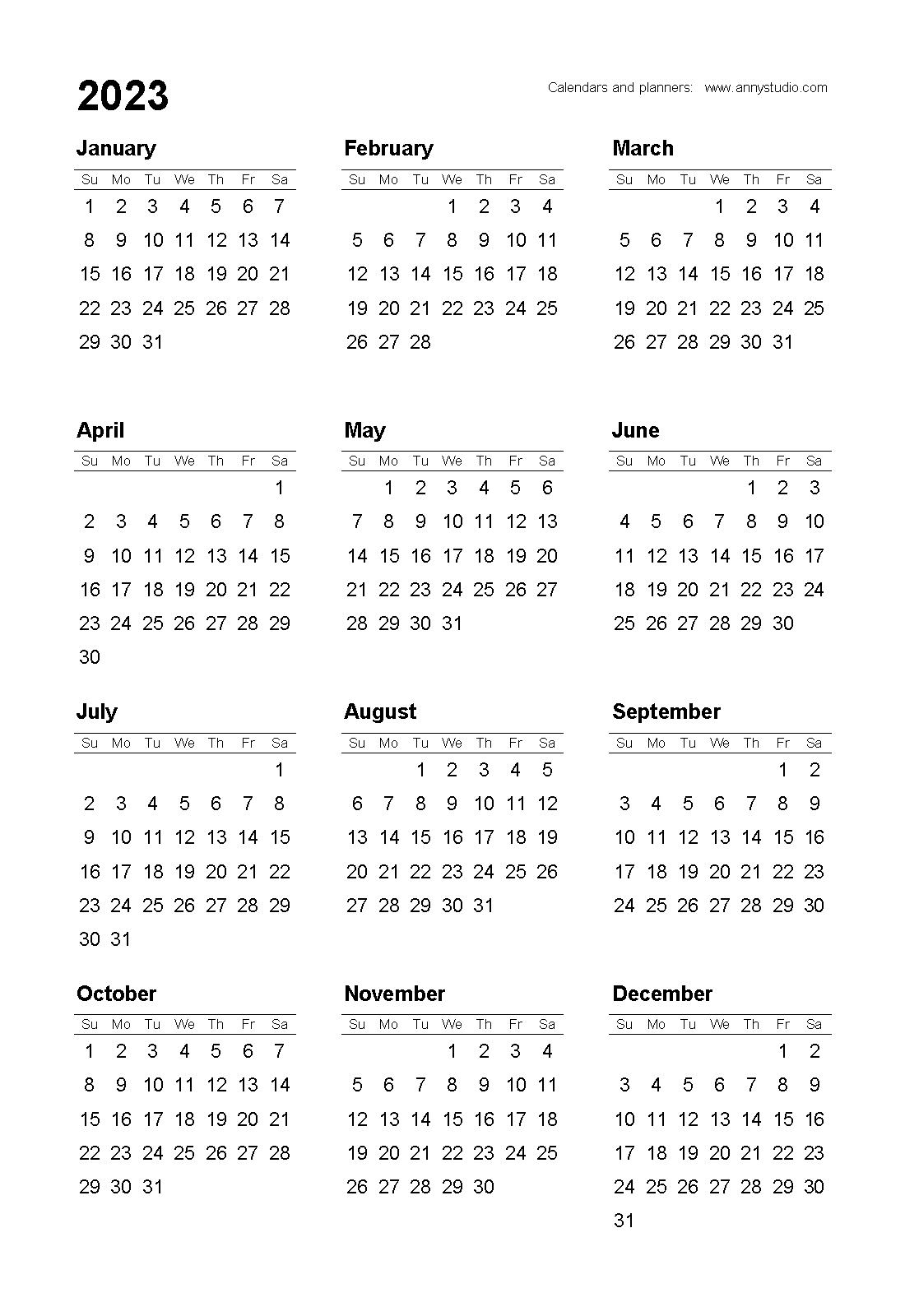 Free Printable Calendars And Planners 2023 2024 And 2025 Free - Free Printable A5 Calendar 2024