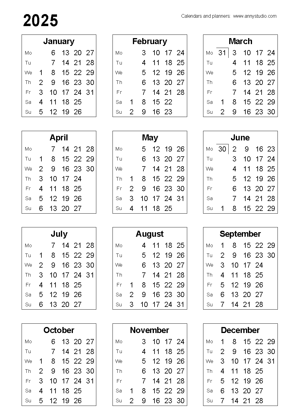 Free Printable Calendars And Planners 2024, 2025 And 2026 for Free Printable Calendar 2024 To 2025