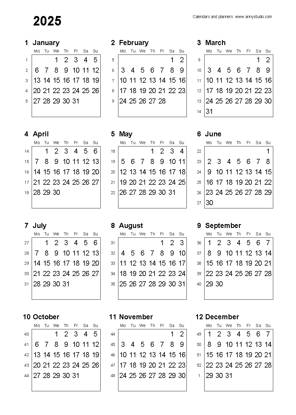 Free Printable Calendars And Planners 2024, 2025 And 2026 inside Free Printable Calendar 2024 To 2025