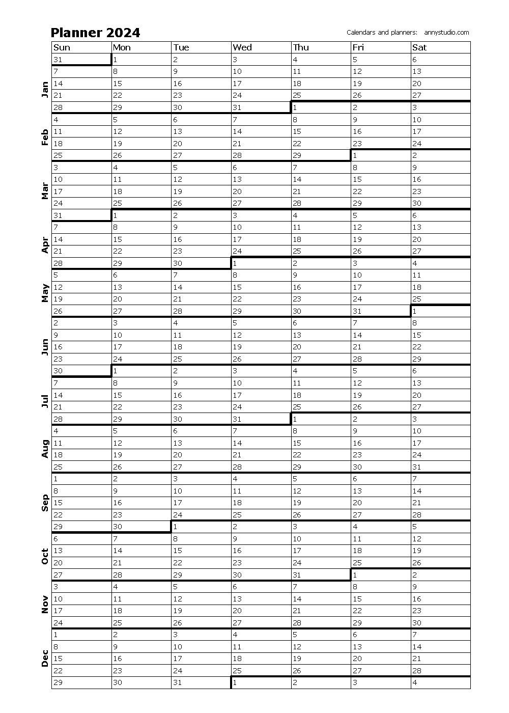 Free Printable Calendars And Planners 2024, 2025 And 2026 throughout Free Printable Calendar 2024 Grid