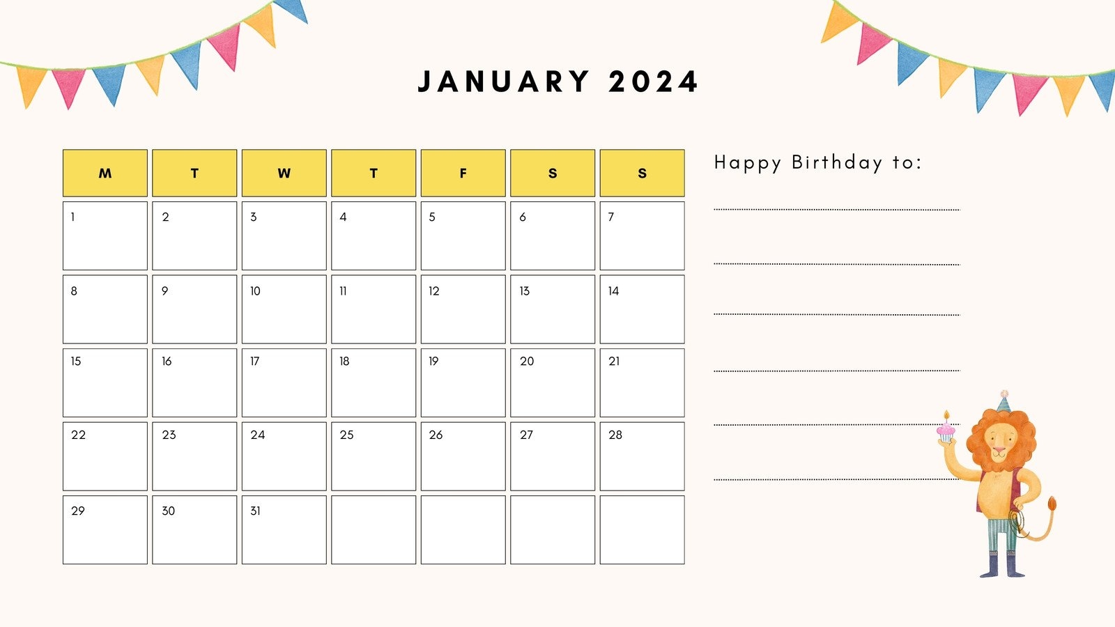 Free, Printable, Customizable Birthday Calendar Templates | Canva intended for Free Printable Birthday Calendar 2024