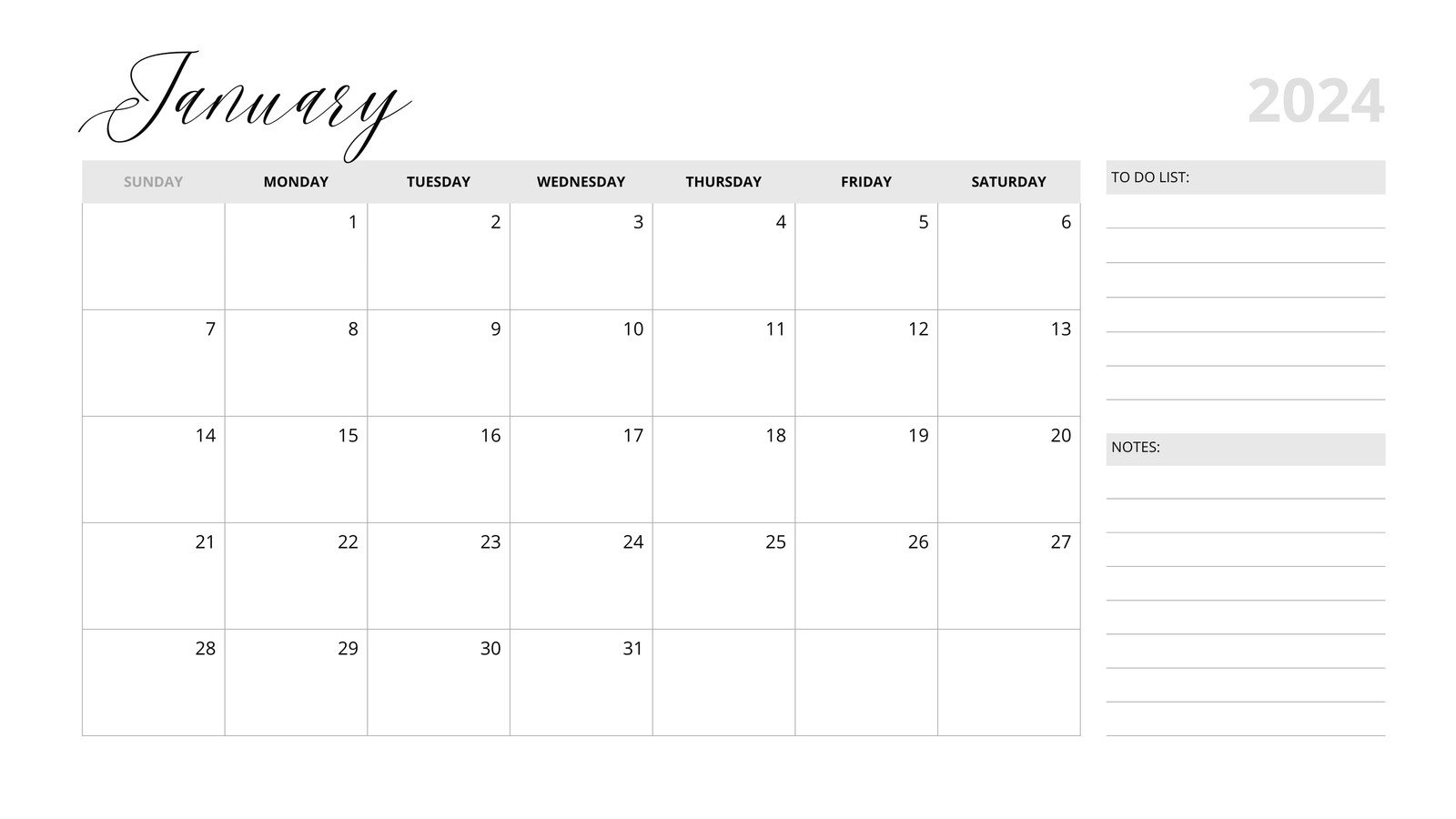 Free, Printable, Customizable Monthly Calendar Templates | Canva inside Free Printable Calendar 2024 Task By Month