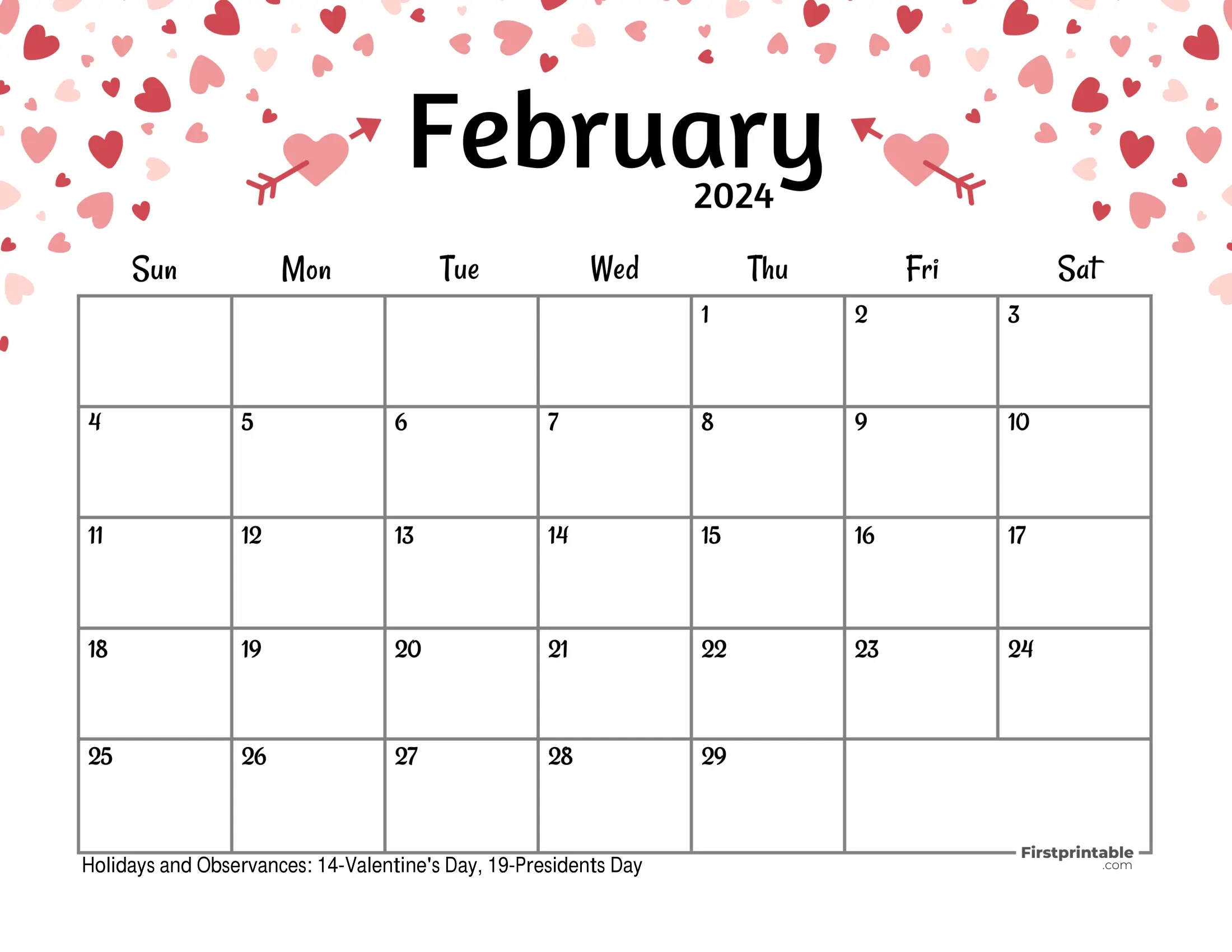 Free Printable &amp;amp; Fillable February Calendar 2024 regarding Free Printable Calendar 2024 Editable