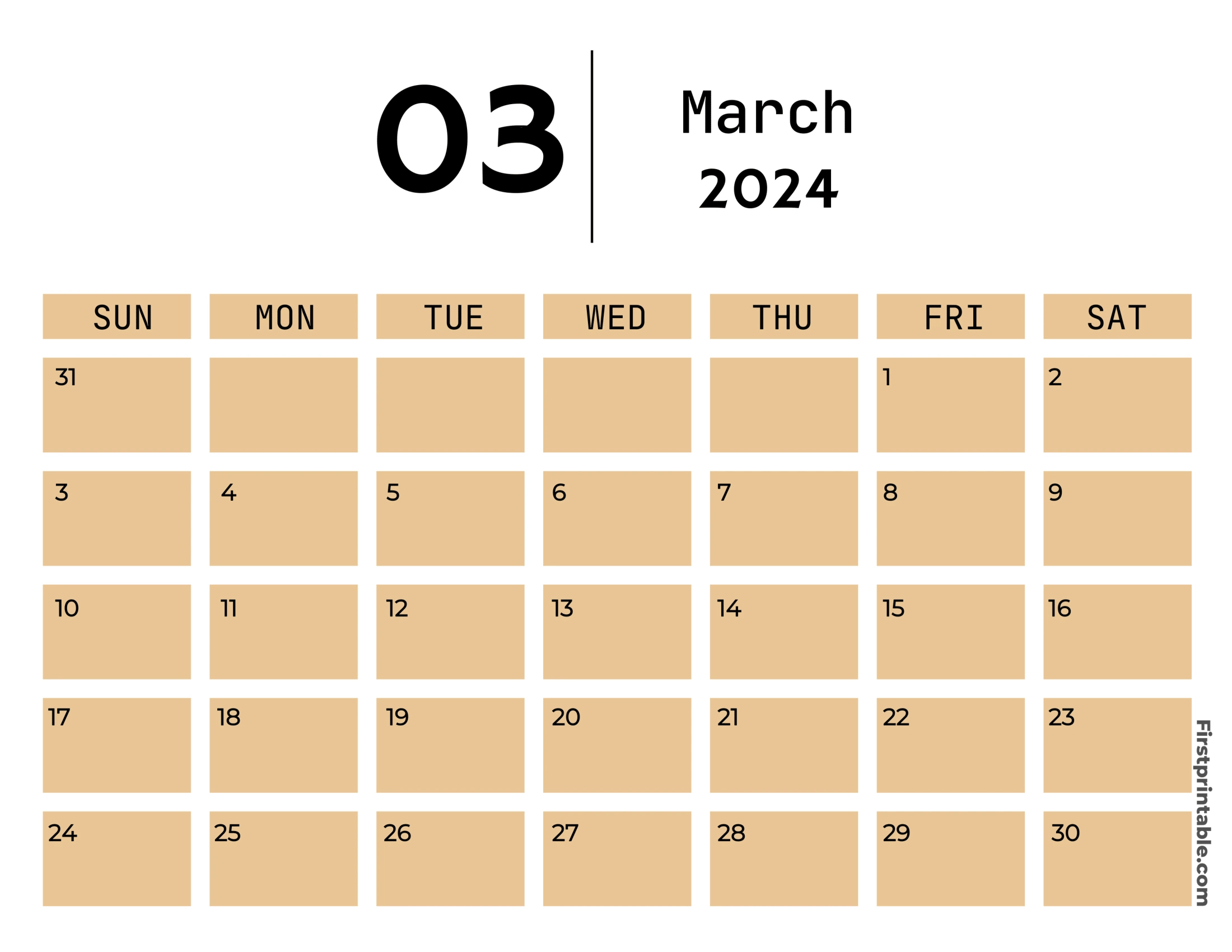 Free Printable &amp;amp; Fillable March Calendar 2024 with Free Printable And Fillable Calendar For 2024