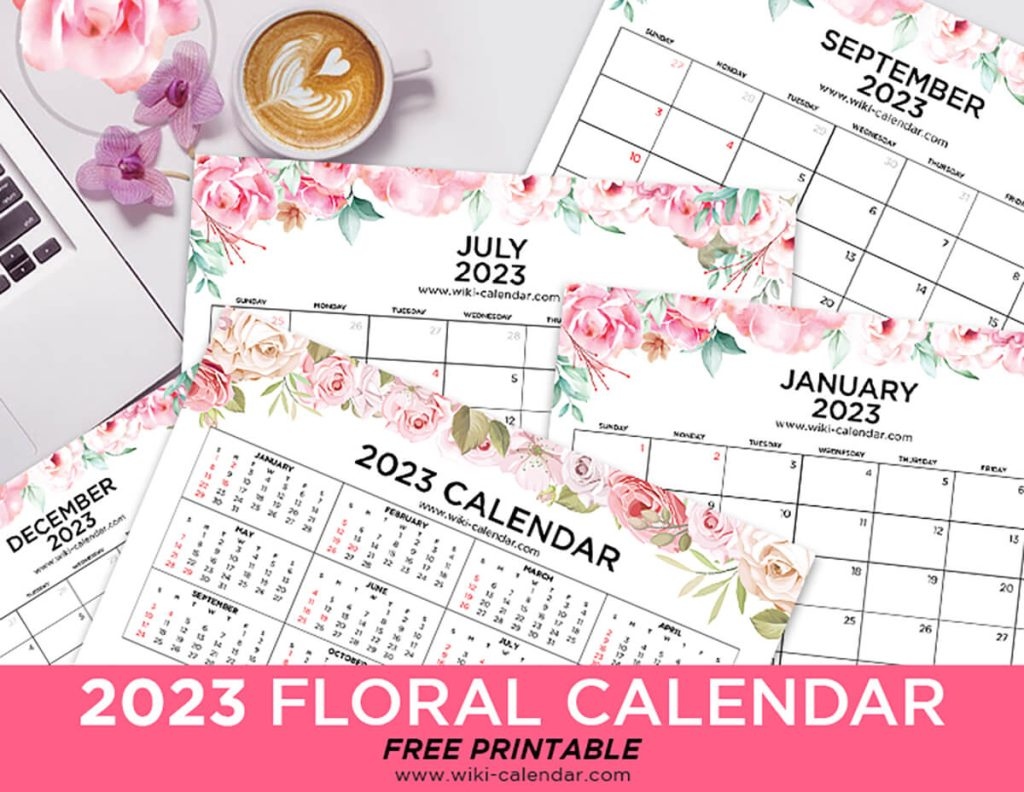 Free Printable Floral Calendar 2023 Wiki Calendar - Free Printable 2024 Monthly Calendar Floral