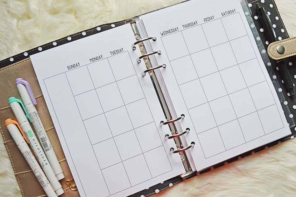 Free Printable Half Size Monthly Calendar For Your A5 Planner Free - Free Printable A5 2024 Monthly Calendar