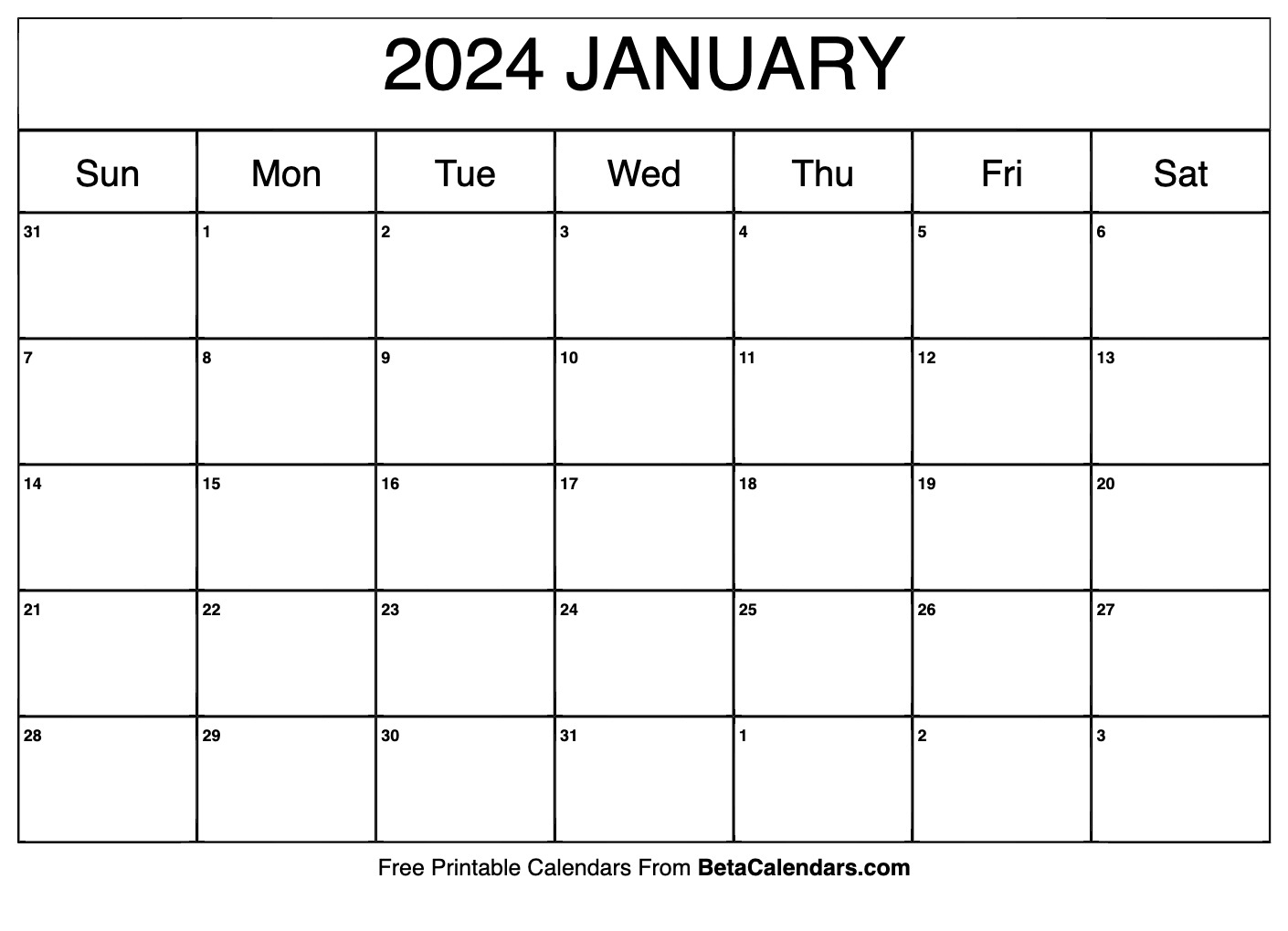 Free Printable January 2024 Calendar within Free Printable Baseball Calendar 2024