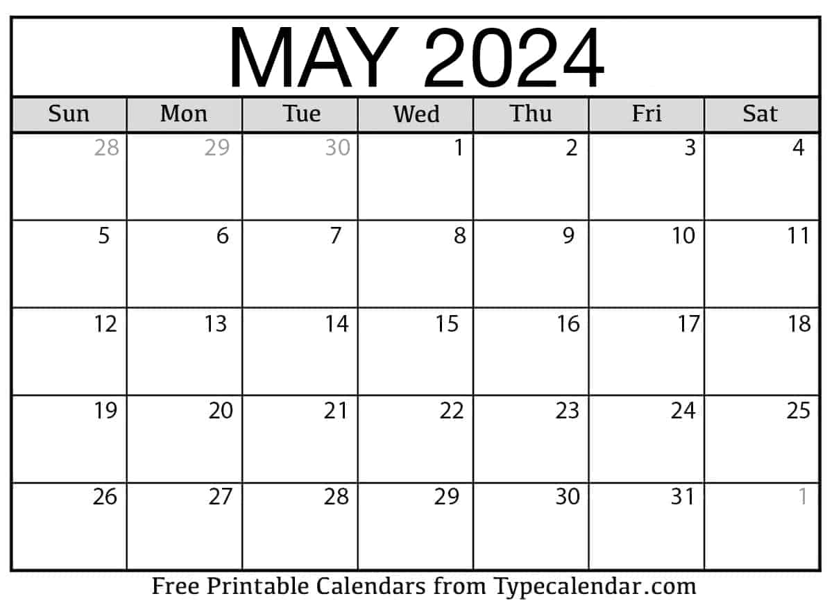 Free Printable May 2024 Calendars - Download in Free Printable Calendar 2024 May Through December