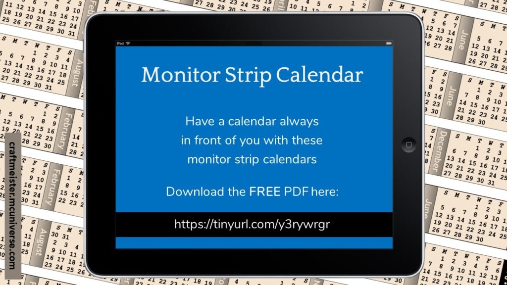 FREE Printable Monitor Calendar Strips CraftMeister - Free Printable 2024 Computer Monitor Calendar