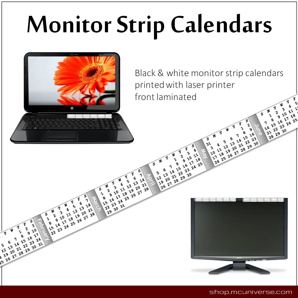 FREE Printable Monitor Calendar Strips CraftMeister - Free Printable 2024 Monitor Calendar Strips