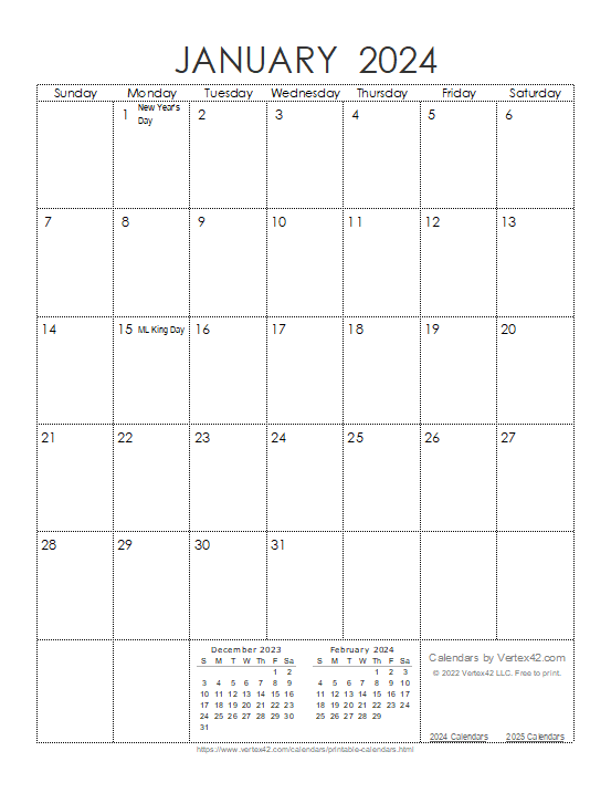 Free Printable Monthly Calendar 2024 - Free Printable 2024 Monthly Calendar Where I Can Insert Info