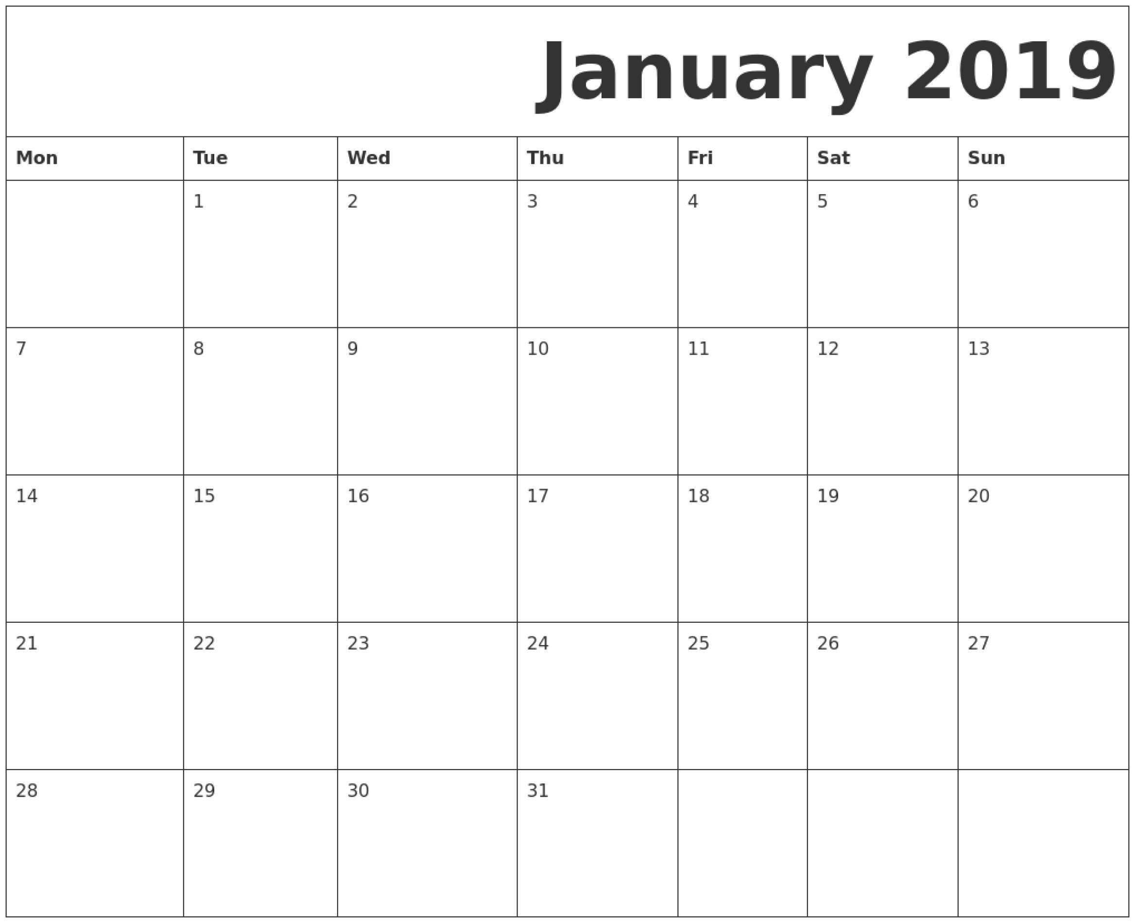 Free Printable Monthly Calendars Monday Start Example Calendar Printable - Free Printable 2024 Monthly Calendar With Monday Start