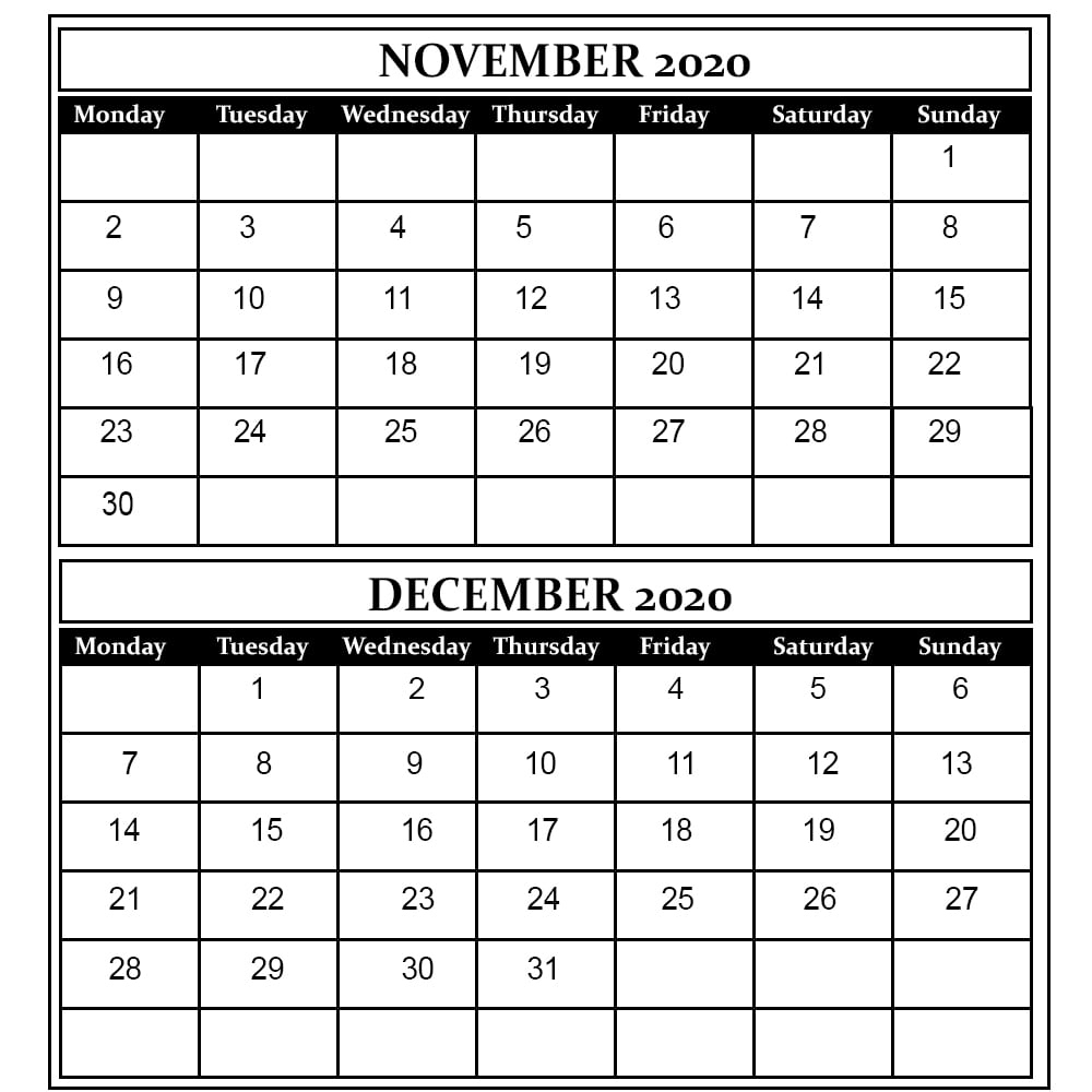Free Printable November And December 2024 Calendar 2024 CALENDAR - Free Printable 2024 November And December Calendar