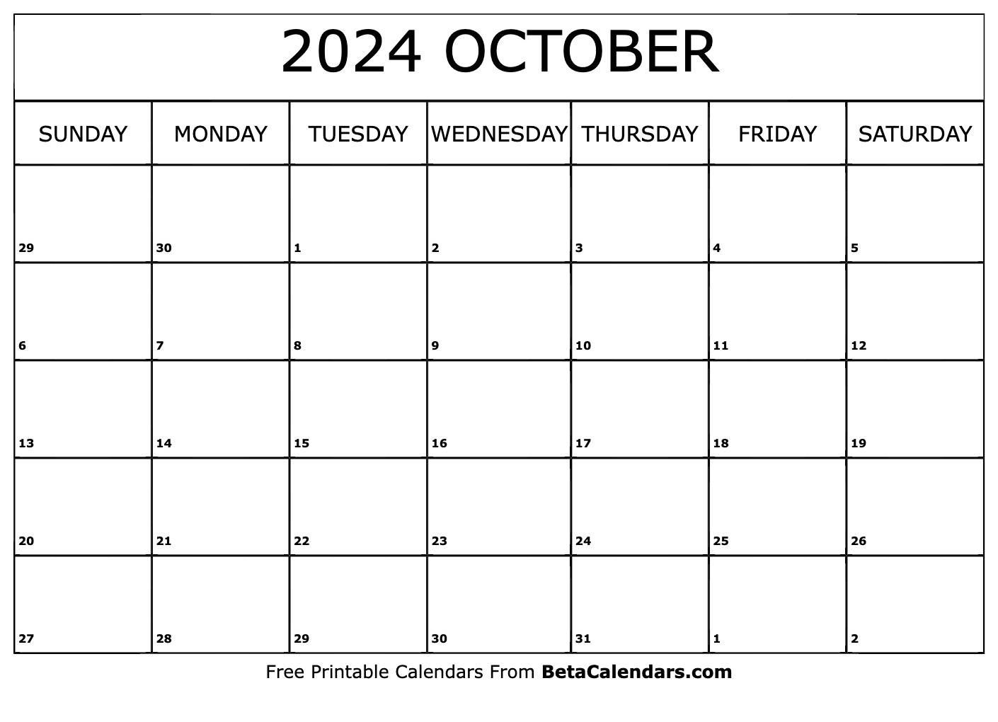 Free Printable October 2024 Calendar regarding Free Printable Calendar 2024 Wiki Calendar
