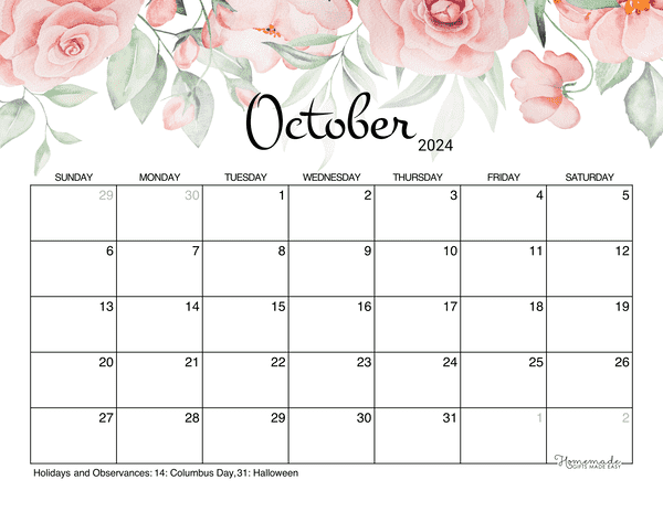Free Printable October 2024 Calendar Template Design Fancy Jaynell - Free Printable 2024 October Calendar