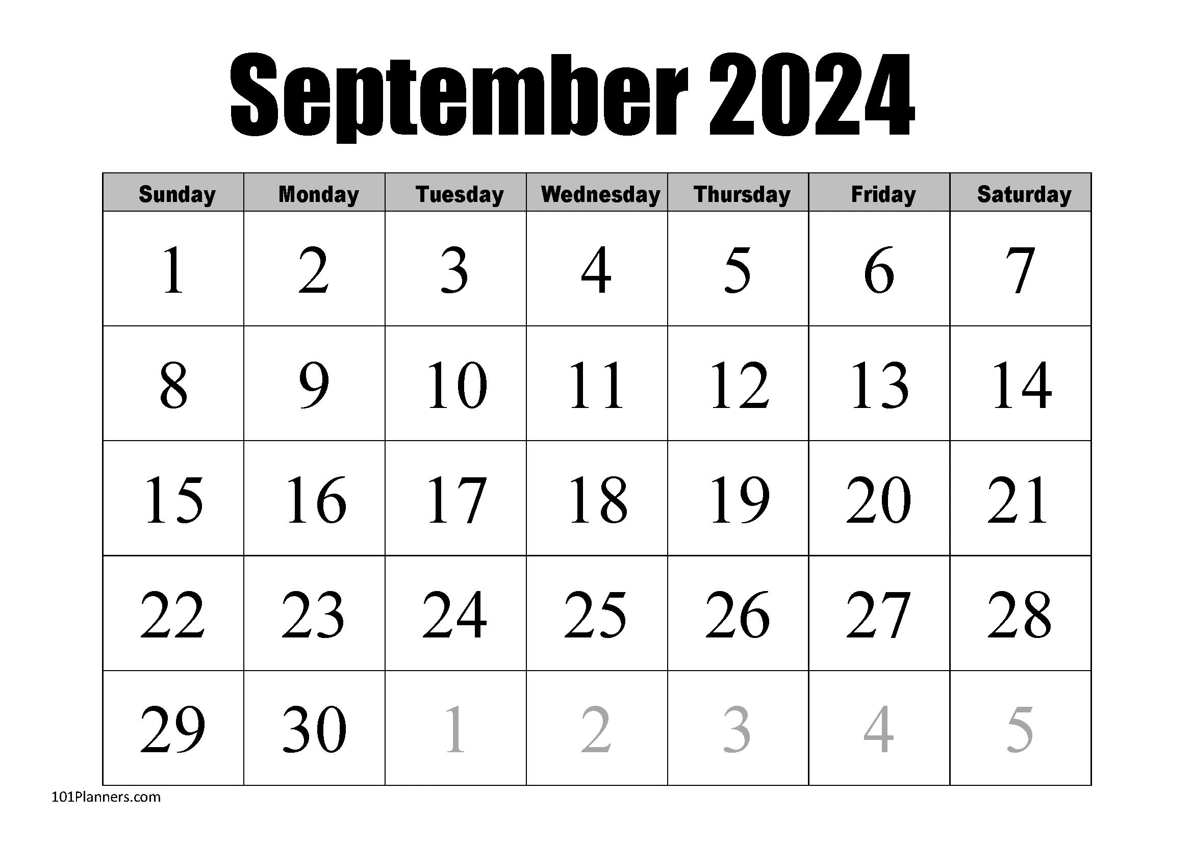 Free Printable September 2024 Calendar | Customize Online within Free Printable Calendar 2024 In Word