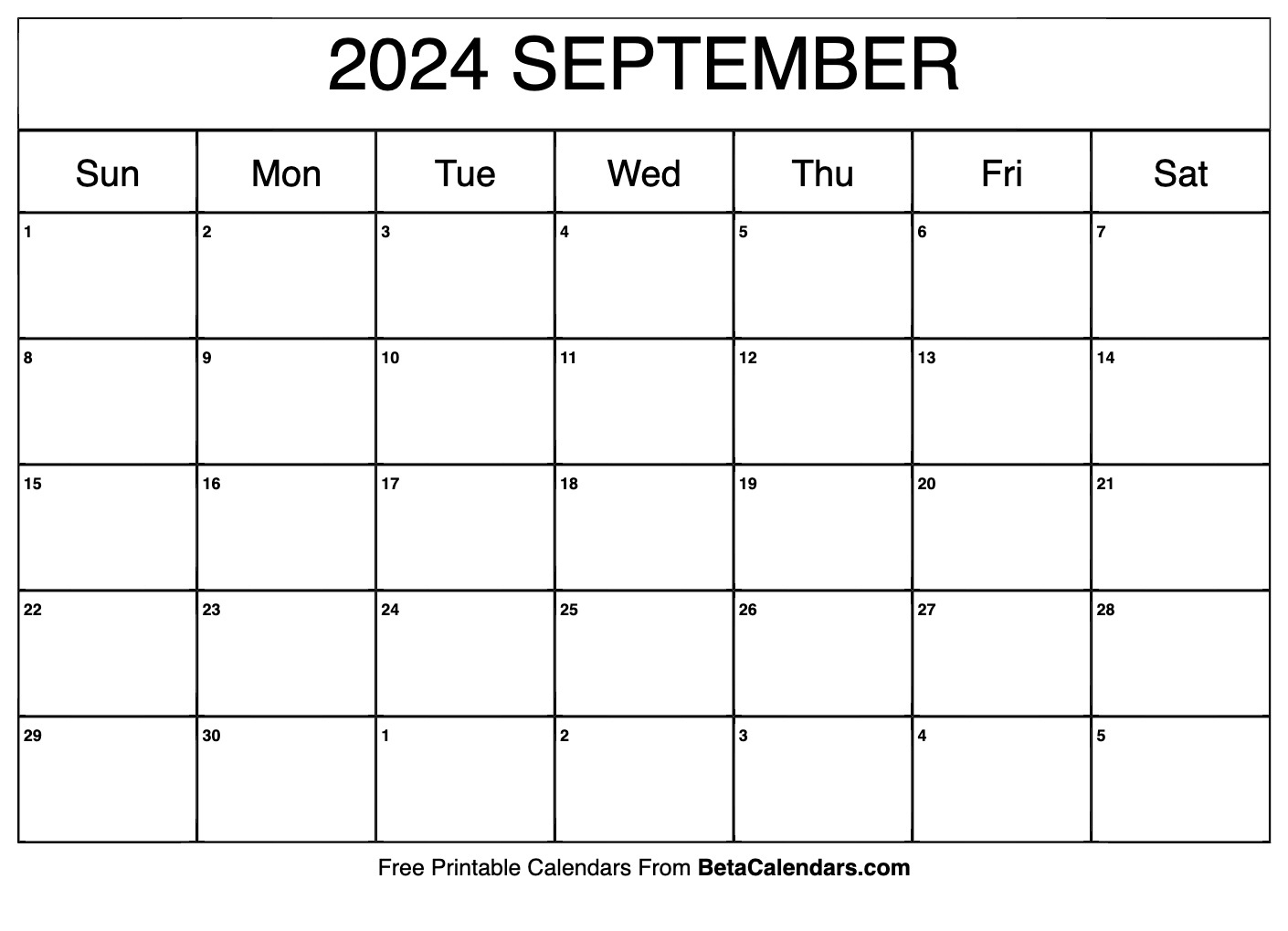 Free Printable September 2024 Calendar intended for Free Printable August September 2024 Calendar