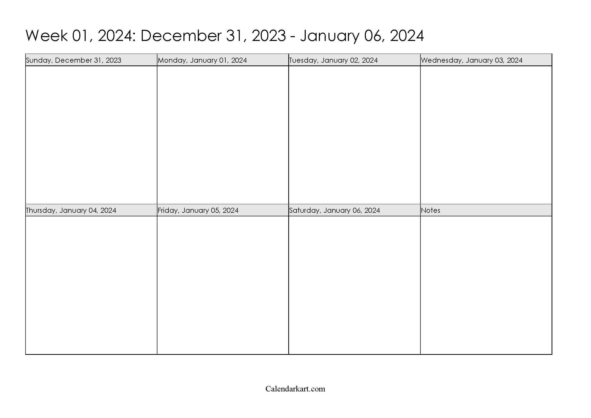 Free Printable Weekly Planner Templates - Calendarkart pertaining to Free Printable Bi Weekly Calendar 2024