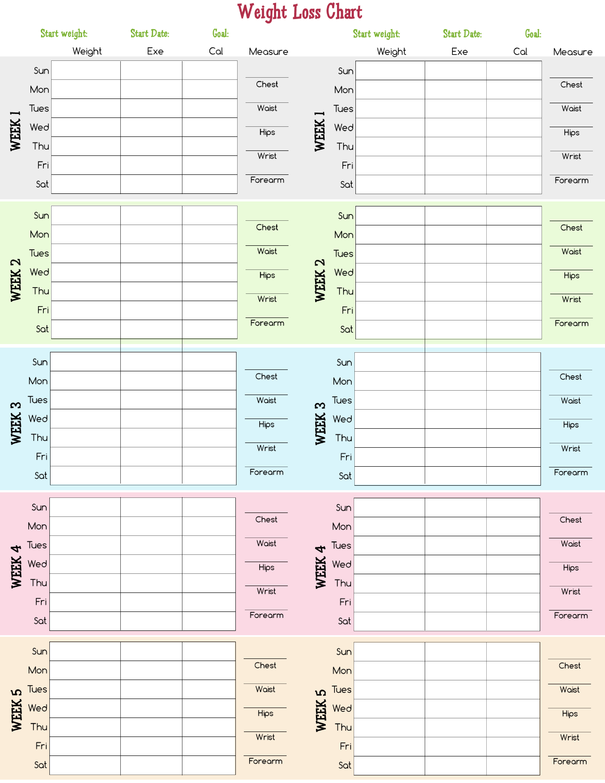 Free Printable Weight Loss Chart Template Printable Templates - Free Printable 2024 Weight Loss Calendar Template
