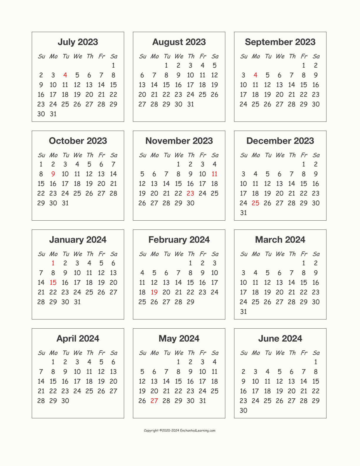  High Resolution 2023 2024 Pocket Calendar - Free Printable 2024 Pocket Calendar With Holidays