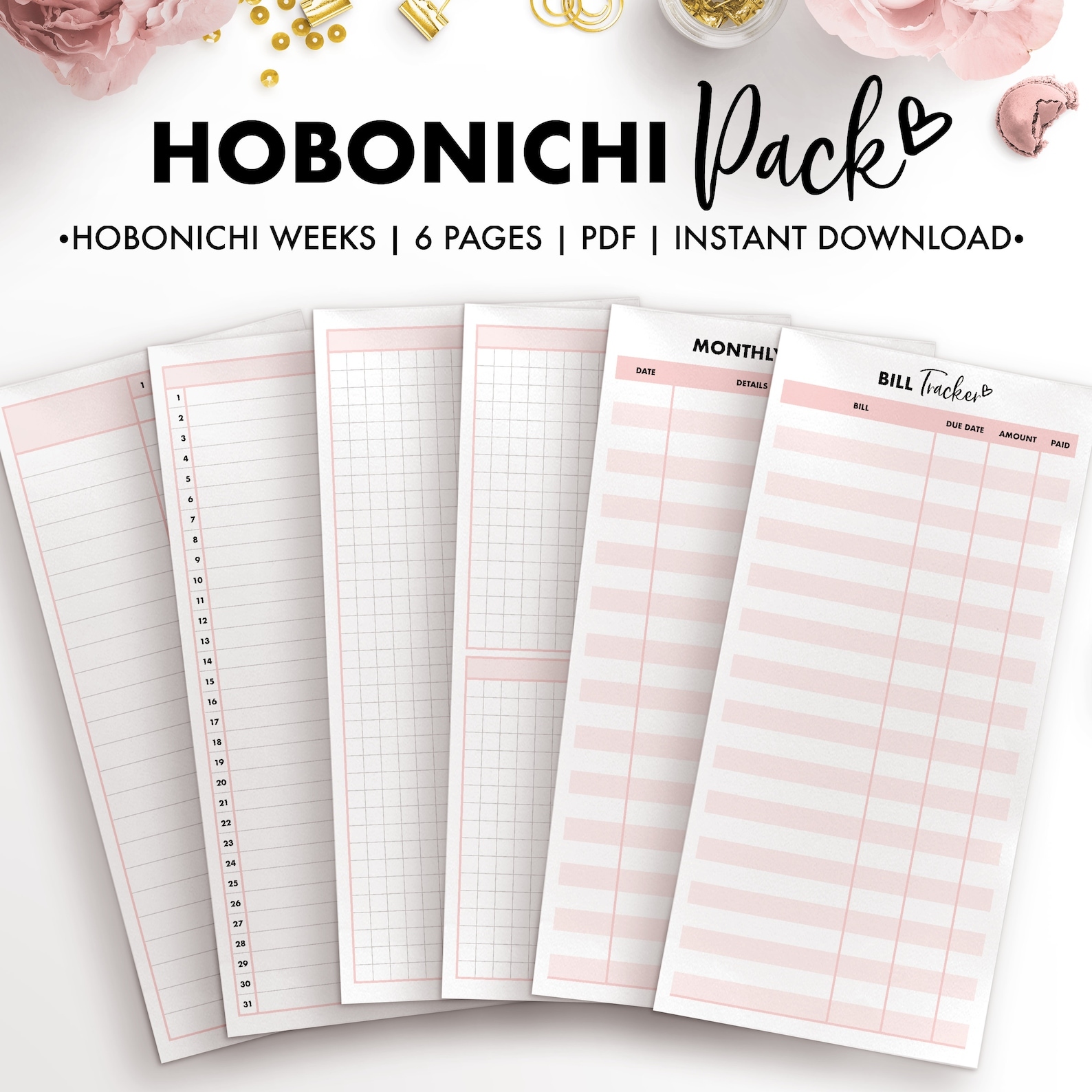 Hobonichi Weeks TN Printable Planner Inserts Pack Etsy | Free Printable 2024 Calendar For Hobonichi Weeks